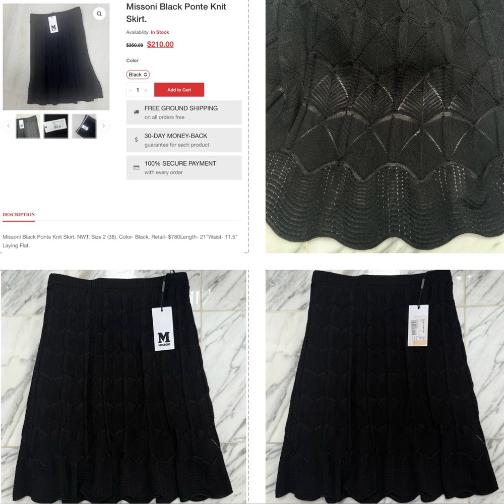 MISSONI BLACK LACE KNIT SKIRT